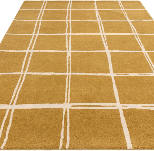 Tribeca Design Kusový koberec Swans Grid Gold Rozměry: 80x150 cm