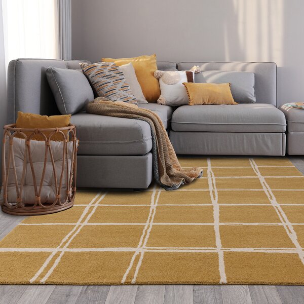 Tribeca Design Kusový koberec Swans Grid Gold Rozměry: 80x150 cm