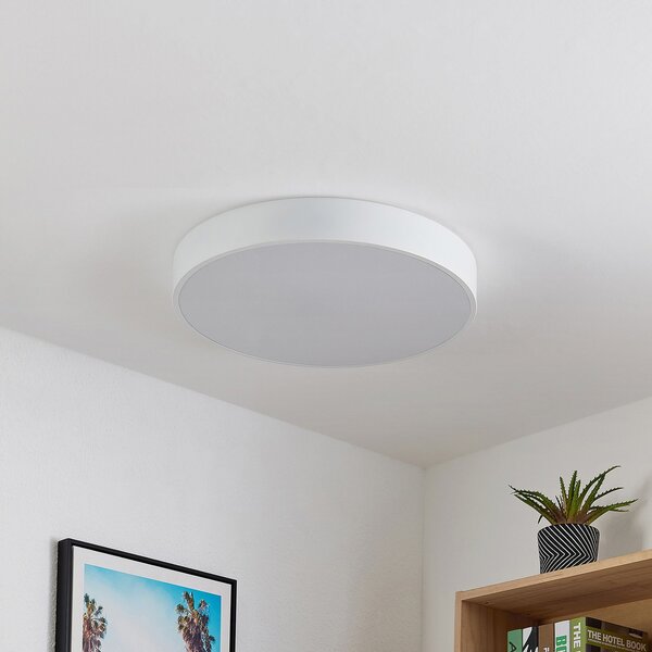 Stropní Lampa Lindby, Simera, stmívatelné, Bílá, Obývací pokoj, Plast, Moderní