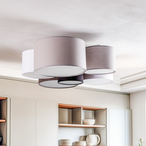 Stropní Lampa Euluna, Lodge, stmívatelné, Vícebarevná, Obývací pokoj, Tkanina / Textil, Moderní