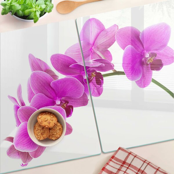 Krájecí prkénko skleněné Květy orchidejí v odstínech růžové ddk-nr-wm-00001805