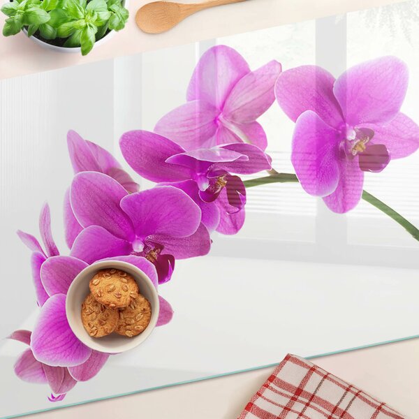 Krájecí prkénko skleněné Květy orchidejí v odstínech růžové ddk-nr-wm-00001805