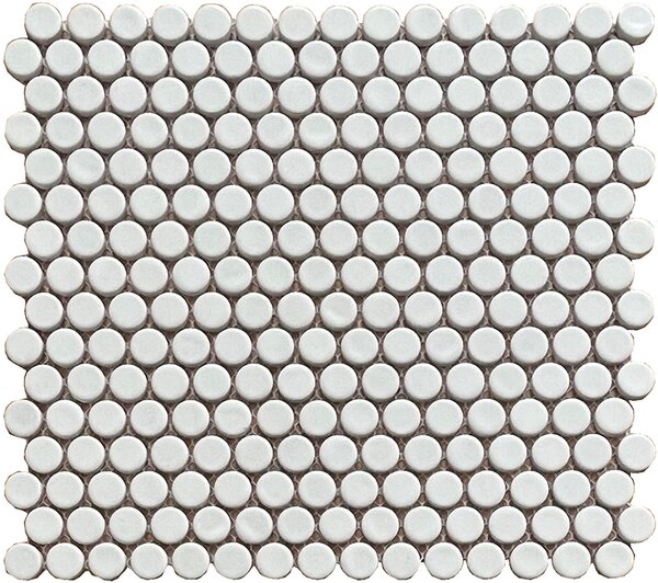 FIN Obklad keramická bílá Mozaika KOLEČKA Bílá Lesk kolečka prům. 1,9 (31,5x29,4) cm - VKN100