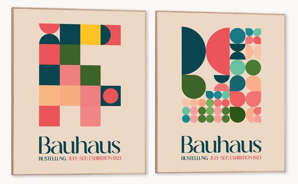 Sada zarámovaných digitálních tisků Bauhaus, 2 díly