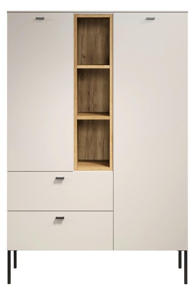 VYSOKÁ KOMODA, barvy dubu, kašmírová, 93/140/42 cm MID.YOU - Vysoké komody, Online Only