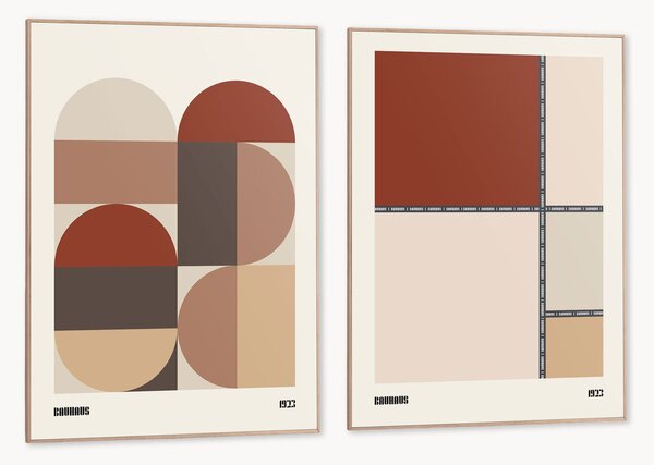 Sada zarámovaných digitálních tisků Bauhaus Autumn, 2 díly