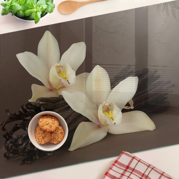 Skleněná krájecí deska Orchideje a vanilkové lusky ddk-nr-wm-00001878
