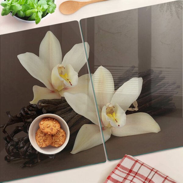 Skleněná krájecí deska Orchideje a vanilkové lusky ddk-nr-wm-00001878