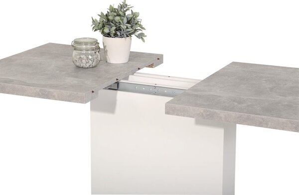 Jídelní stůl Britt 110x69 cm, šedý beton/bílý