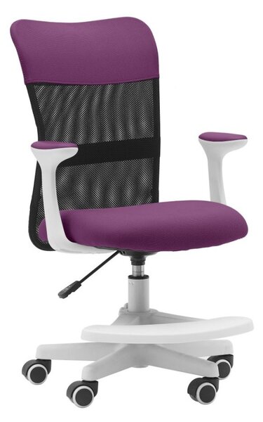 Dětská židle Neoseat MONKEY WHITE s podnoží — látka, bílá / fialová