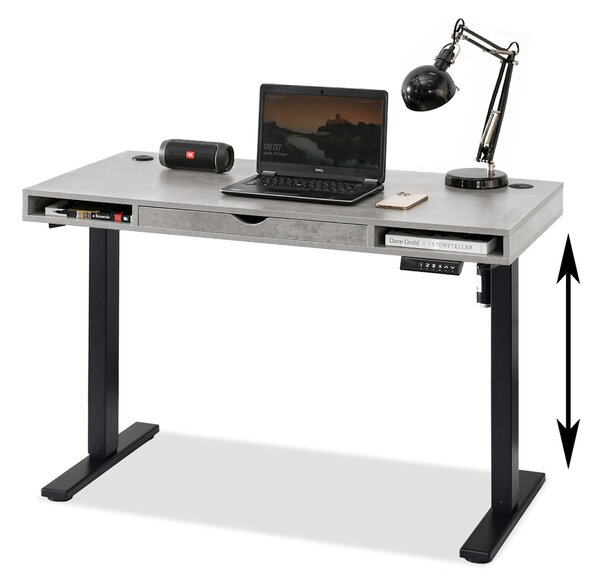 PC stolek Osto 120 (beton + černá)