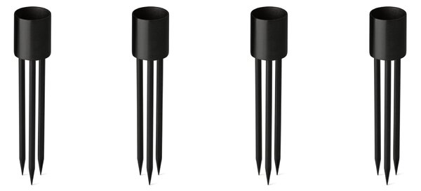 Zapichovací svícen na svíčku Black Small – set 4 ks