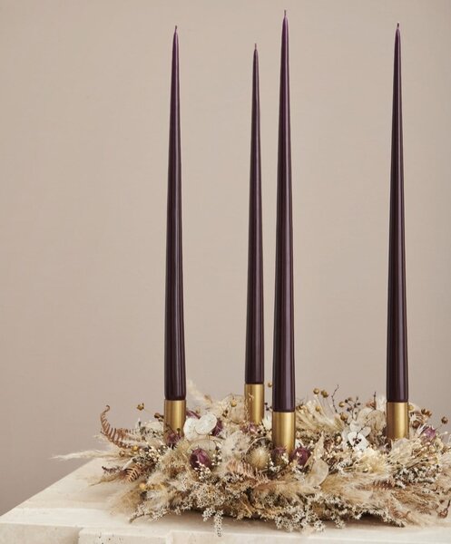 Zapichovací svícen na svíčku Gold Medium – set 4 ks