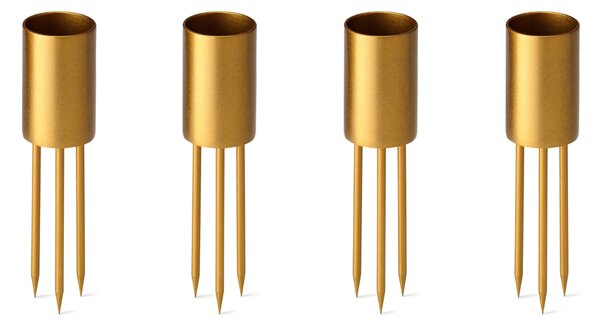 Zapichovací svícen na svíčku Gold Medium – set 4 ks