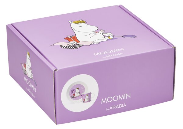 Sada hrníček a talíř v dárkové krabici Moomin Snorkmaiden Arabia fialová