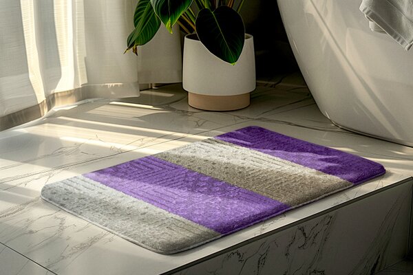 Koupelnová předložka fialová/béžová SLV Comfort, 1 set