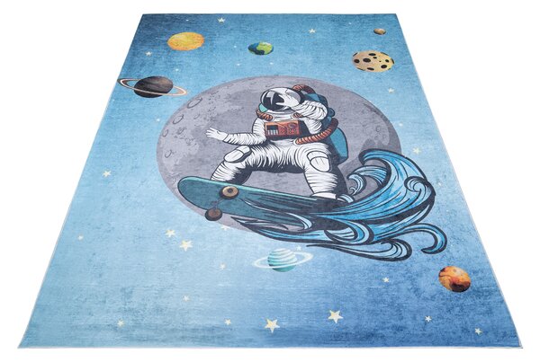 Chemex Dětský koberec Emma Kids - planety a astronaut - modrý Rozměr koberce: 120x170