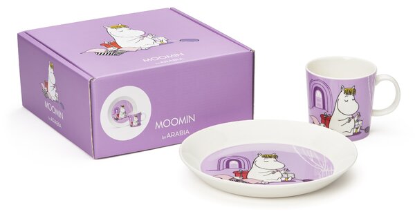 Sada hrníček a talíř v dárkové krabici Moomin Snorkmaiden Arabia fialová