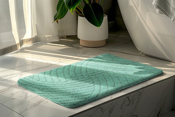 Koupelnová předložka tyrkysová Comfort, 1 set