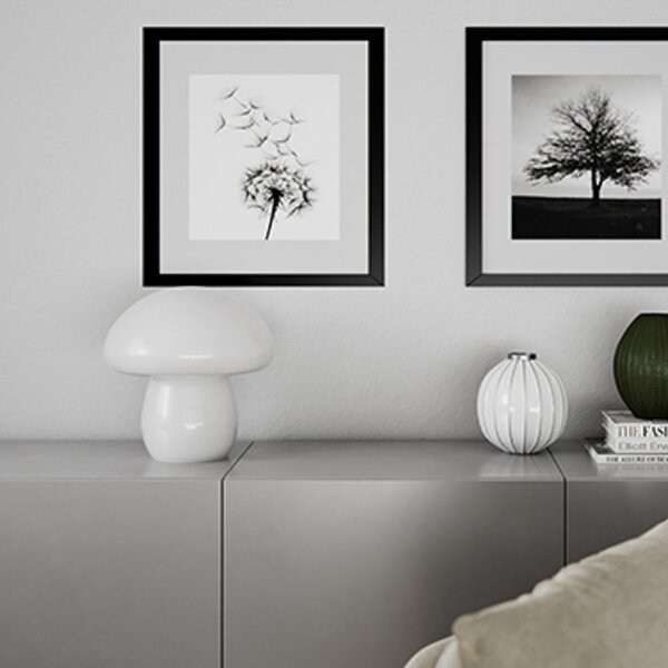 Stolní lampa By Rydéns, Mira Mushroom, Bílá, Obývací pokoj, Sklo
