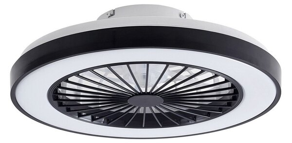 Teleo LED Stropní ventilátor Černá Lindby, Teleo, stmívatelné, Černá, Obývací pokoj, Plast, Moderní