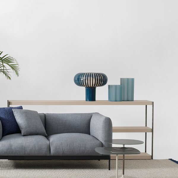 Stolní lampa Kartell, Teresa, stmívatelné, Modrá, Obývací pokoj, Plast, Design