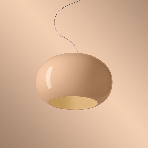 Závěsná svítidlo Foscarini, Buds 2, Béžová, Obývací pokoj, Sklo, Design