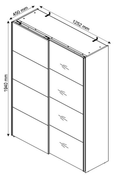 Šatní skříň Carlos 125/43 2D, dub sonoma, 125 cm
