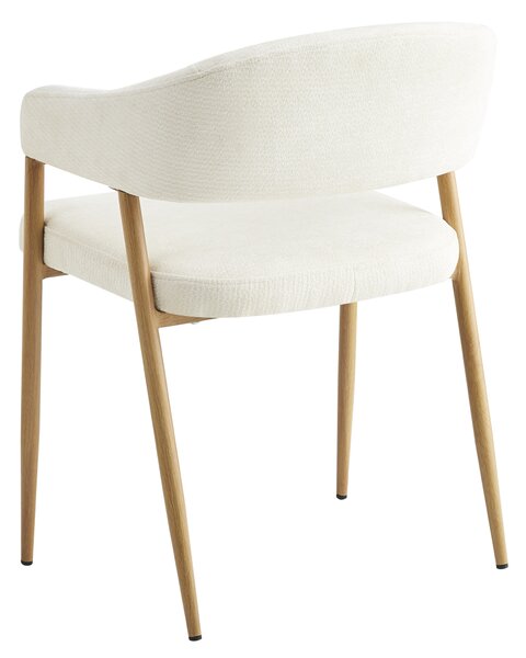 Designové jídelní křeslo, krémová/buk, NIZAR TYP 1