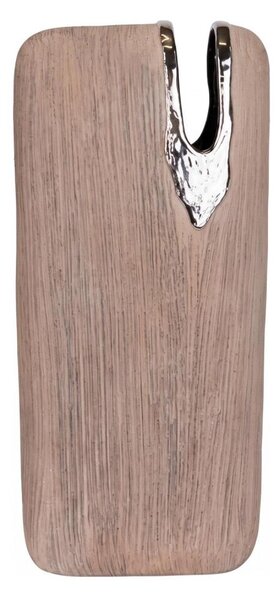 Keramická váza 43x19,5x9,5 cm hnědá/stříbrná