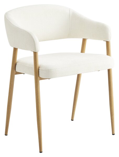 Designové jídelní křeslo, krémová/buk, NIZAR TYP 1