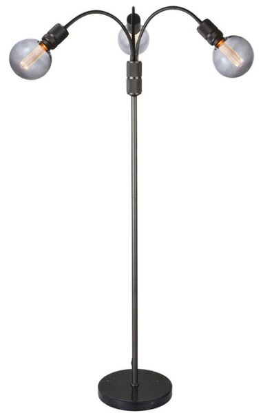 Stojací Lampa Halo Design, Černá, Obývací pokoj, Kov