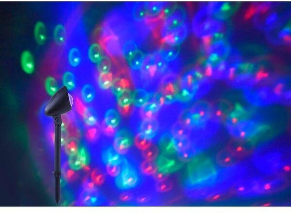 LD 19035-18 DISCO Zahradní zápich černý LED 3W RGB IP44 s DISCO efektem - LEUCHTEN DIREKT / JUST LIGHT