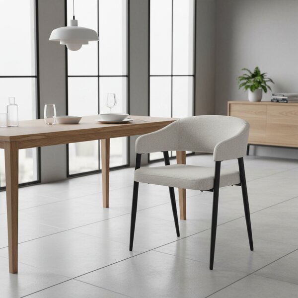 Designové jídelní křeslo, světle šedá/černá, NIZAR TYP 2