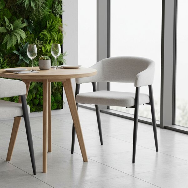 Designové jídelní křeslo, světle šedá/černá, NIZAR TYP 2