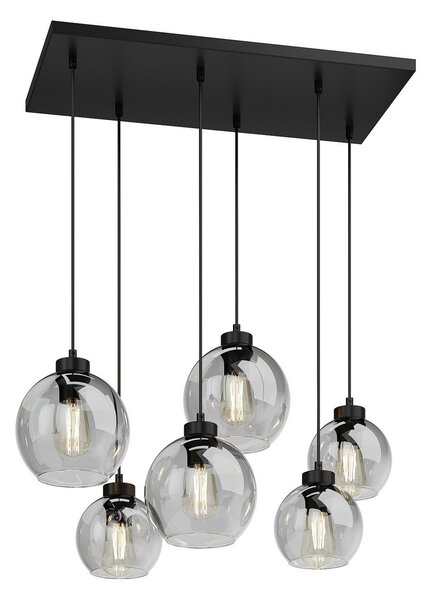 Závěsná svítidlo TK Lighting, Cubus, stmívatelné, Šedá, Obývací pokoj, Sklo, Moderní