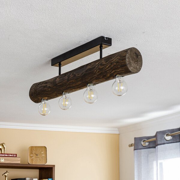 Stropní Lampa Envostar, Beam, stmívatelné, Dřevo, Obývací pokoj, Dřevo