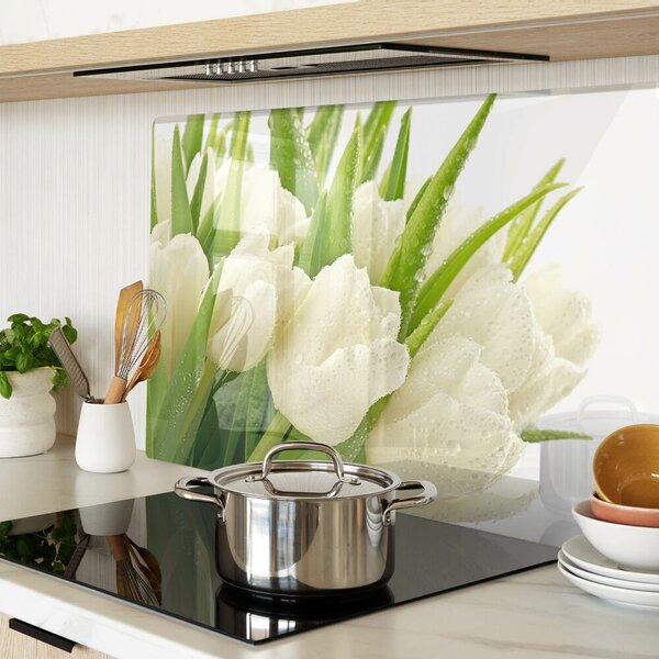 Skleněné krájecí prkénko Tulipány v kapkách vody ddk-nr-wm-00003979