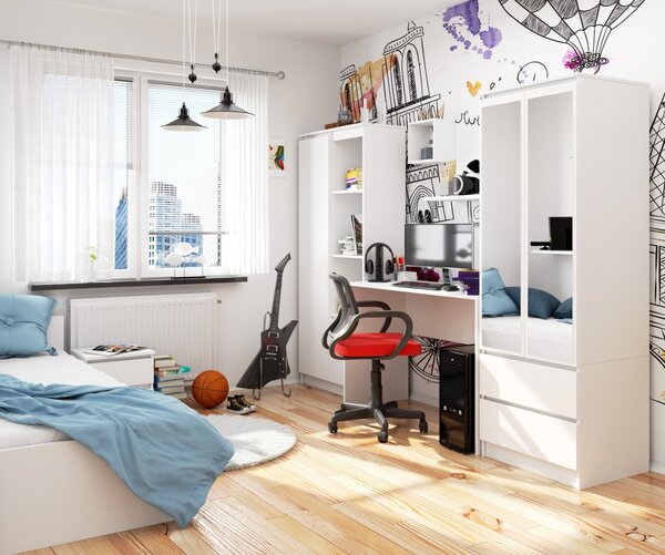 Ak furniture Volně stojící psací stůl B-17 120 cm bílý