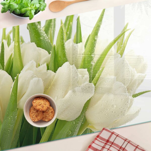 Skleněné krájecí prkénko Tulipány v kapkách vody ddk-nr-wm-00003979