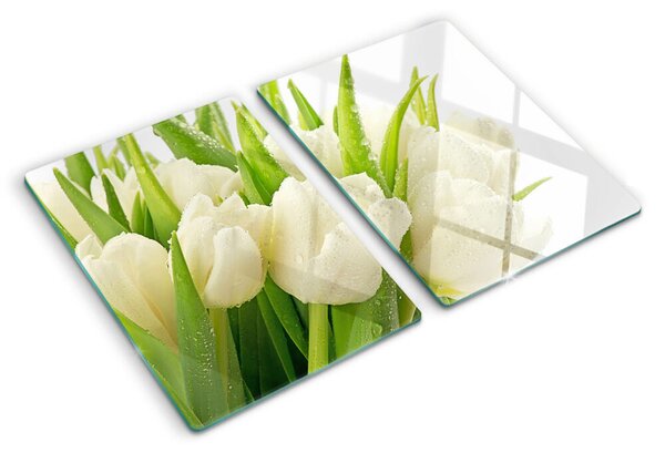 Skleněné krájecí prkénko Tulipány v kapkách vody ddk-nr-wm-00003979