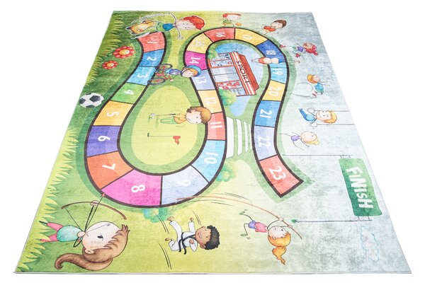 Makro Abra Dětský kusový koberec vhodný k praní BAMBINO 2317 Děti protiskluzový zelený vícebarevný Rozměr: 80x150 cm