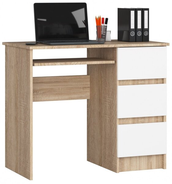 Ak furniture Psací stůl A-6 90 cm dub sonoma/bílý pravý
