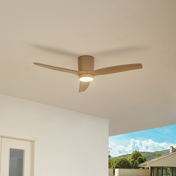 Sorin LED venkovní stropní ventilátor béžový Lucande, Sorin, Béžová, Balkon, Kov, Moderní