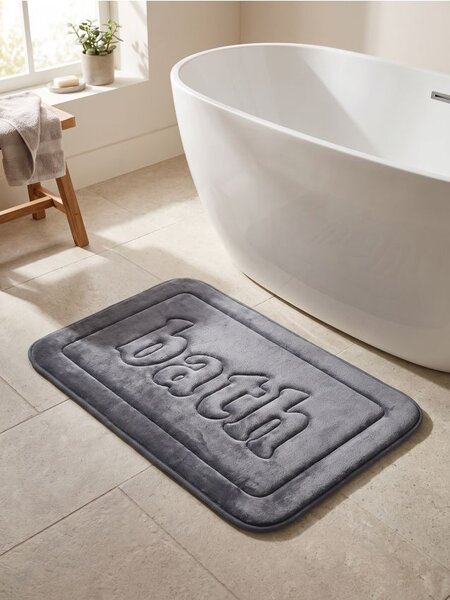 Sinsay - Koupelnový kobereček s nápisem Bath - šedá