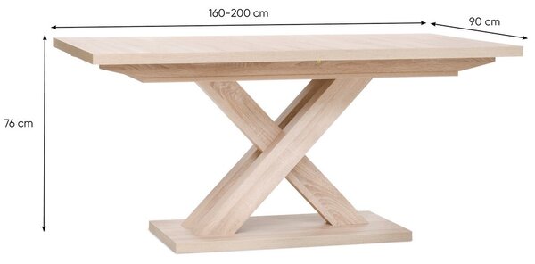 Rozkládací jídelní stůl Avanti 160x90 cm, dub sonoma