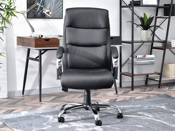 Křeslo Luxus (černá + chromová). Akce -15%