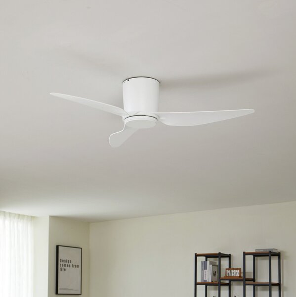 Stropní ventilátor Aulo Ø 123 cm bílý DC tichý - Lindby Lindby, Aulo, Bílá, Obývací pokoj, Kov, Moderní