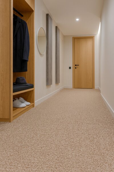 Timzo, Metrážový koberec Orion 9219, na míru, šíře 4m,5m, béžová, filc, chodba / předsíň