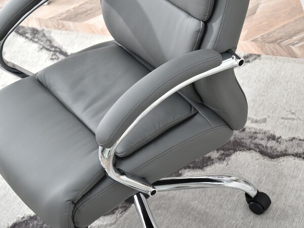 Křeslo Luxus (šedá + chromová). Akce -15%
